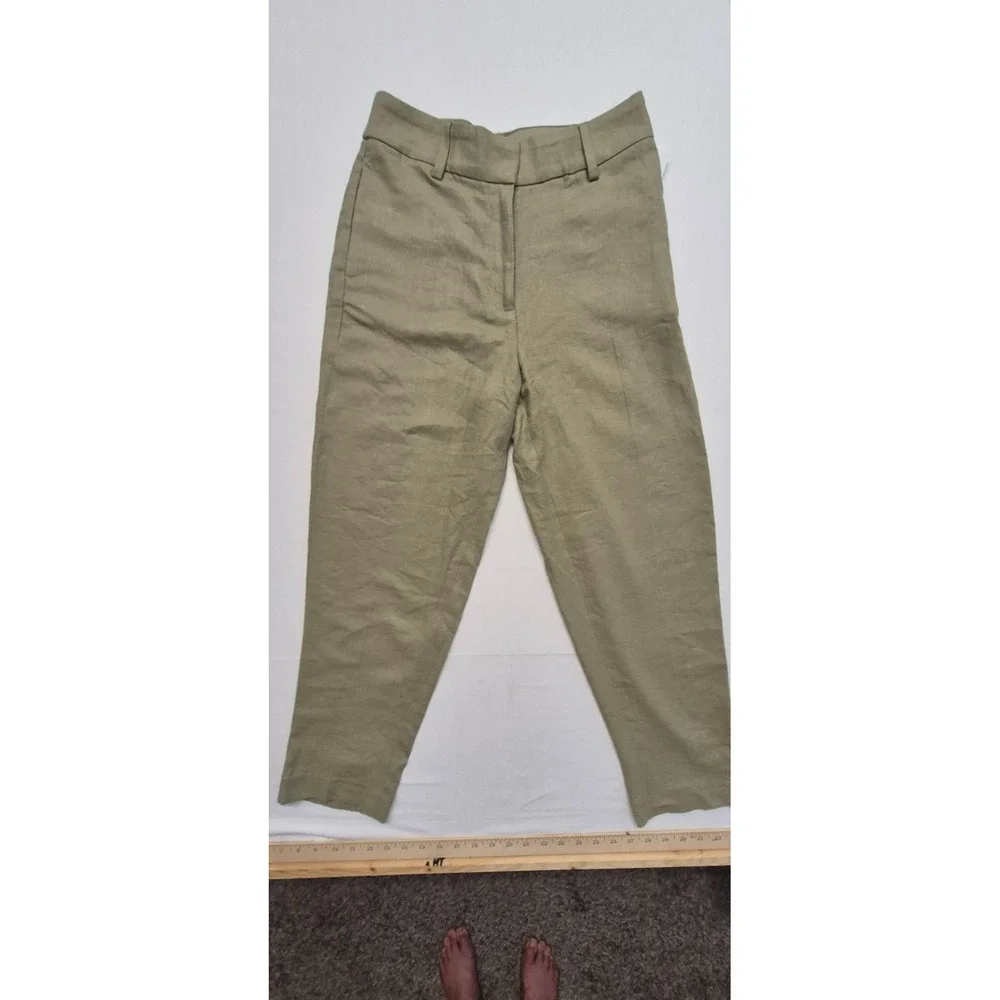 NWT H&M Women's Linen Blend Dress Pants Beige Trousers Slacks Size‎ 4 EUR 36